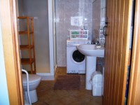 The downstairs bathroom at Vaux carp lake in France.