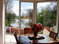 Accommodation photos at Watersmeet carp lake in France.