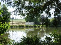 Accommodation photos at Genets carp lake in France.