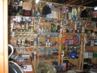 Inside the tackle shop at Lac du Val carp lake in France.
