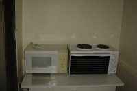 Microwave and Cooker at Boux carp lake in France.
