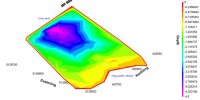 Depth contour map at Alder carp lake in France. 