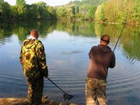 Almost ready for the net! at Molyneux carp lake in France. 