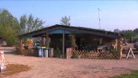 The restaurant at Roseau Large Lake carp lake in France. 