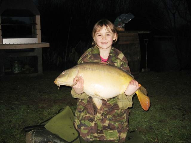 Eloise's prize Carp fishing in France at Lillypool