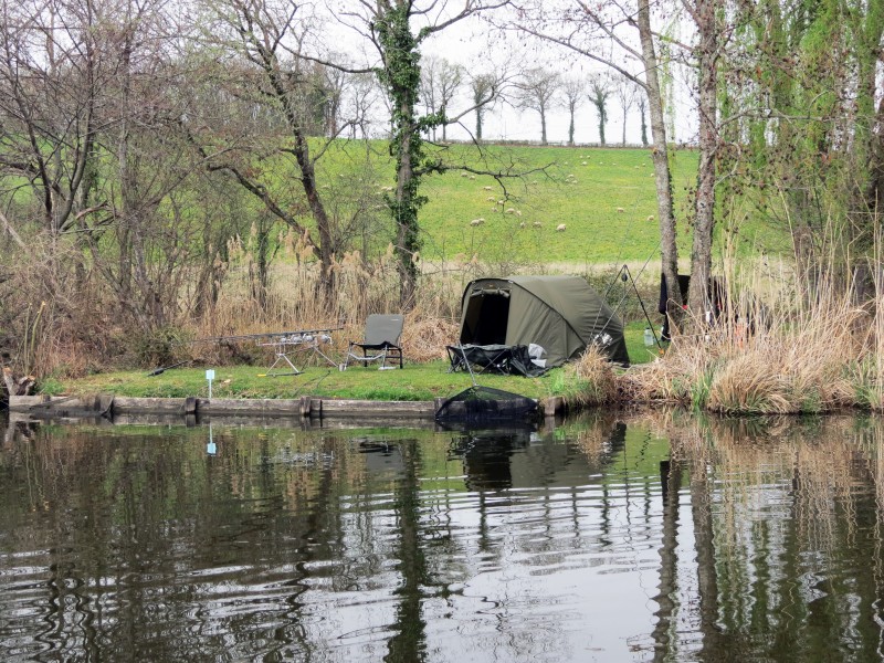 Carp fishing in france in april spring