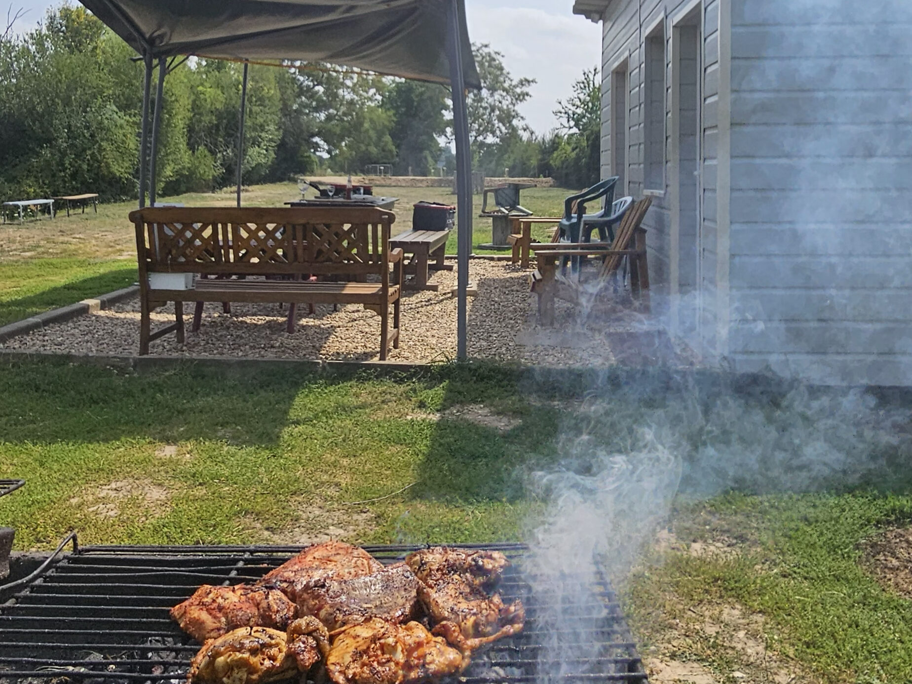 Lakeside facilities at Duquense carp lake