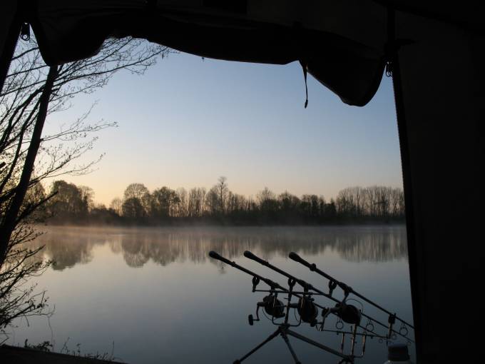 View from the bivvy on swim 2