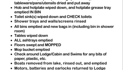 Golden Carp Lake, Big Carp Fishing France with a Social Lodge, Clean-down Checklist