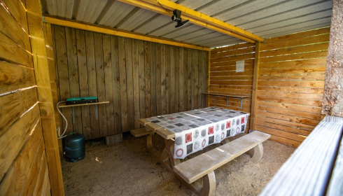 Plump Lake, Carp Fishing Holiday in France, Dining Shelter