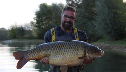 A 49 lb 8 oz carp from Fullys Lake, Snowman with orange topper, Sep 2026