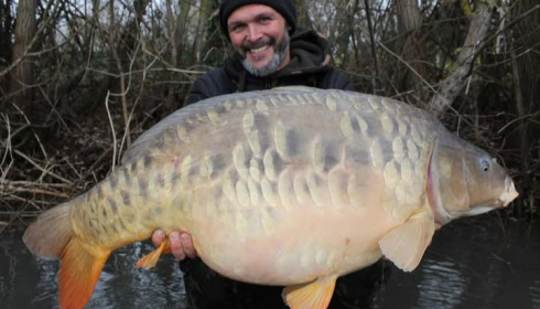 A 54 lb carp from Fullys Lake, Romeo, Jan 2026