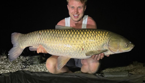 A 38 lb grass carp from Golden Carp Lake, Jun 2026