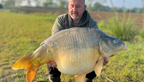 A 47 lb carp from Heart Lake