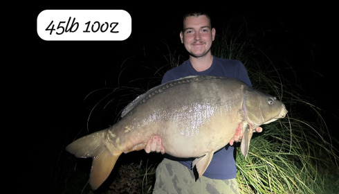 A 45 lb 10 oz carp from Heart Lake, Sep 2026
