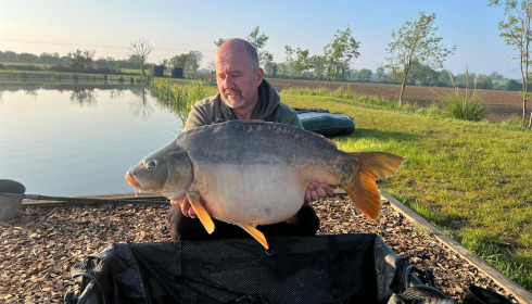 A 39 lb carp from Heart Lake