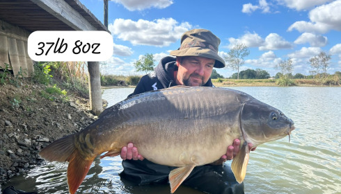 A 37 lb 8 oz carp from Heart Lake, Sep 2026