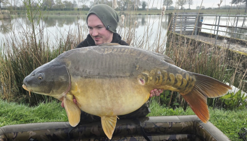 A 47 lb 12 oz carp from Heart Lake, Pb for Sam, Mar 2026