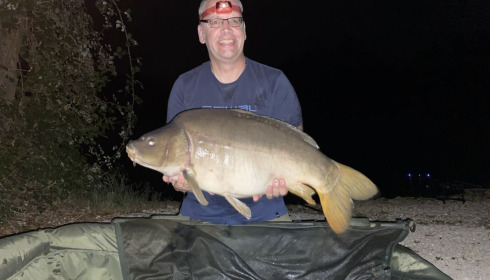 A 34 lb carp from Blue Lake, Alex Dale, Aug 2020