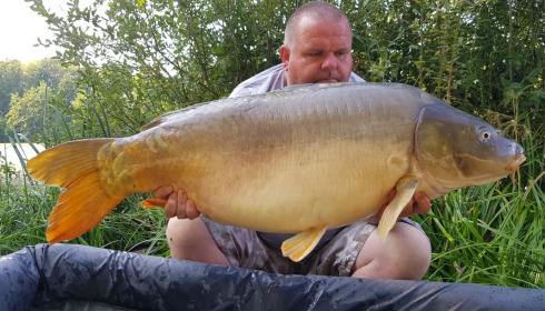 A 42 lb fish from Jonchery 7, Mirror carp, Sep 2020