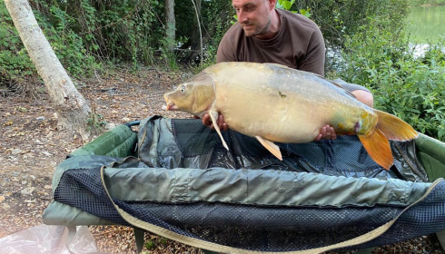 A 43 lb carp from Lepinet North, howard, Aug 2020