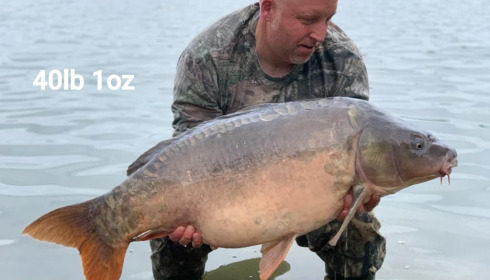 A 40 lb 1 oz carp from Lepinet South, glenn hook - lloyd goodman, Jul 2020