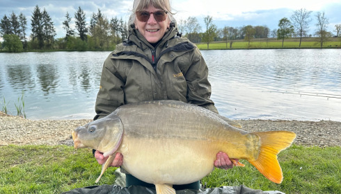 A 26 lb 4 oz carp from Mystique, Jackie, Apr 2024