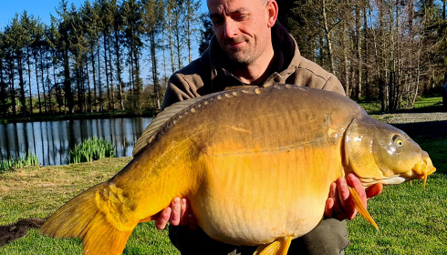 A 44 lb 7 oz carp from Mystique, Mar 2026
