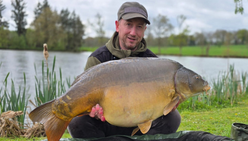 A 53 lb carp from Mystique, Lawrence, Apr 2025