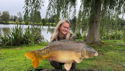 A 39 lb 12 oz carp from Mystique, 40lb carp, Sep 2026
