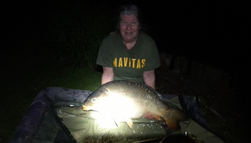 A 34 lb 8 oz carp from Linstant, Poor photo, Apr 2026