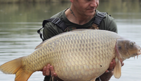 A 28 lb carp from Emeraude, 28.5 mirror, Mar 2026