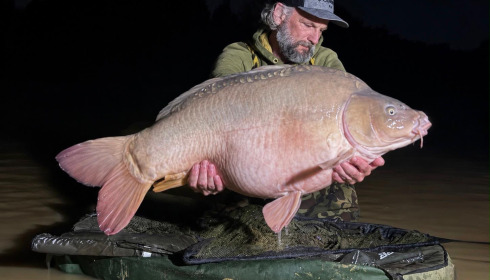 A 54 lb carp from Maniere, Immaculate Mirror, Aug 2026