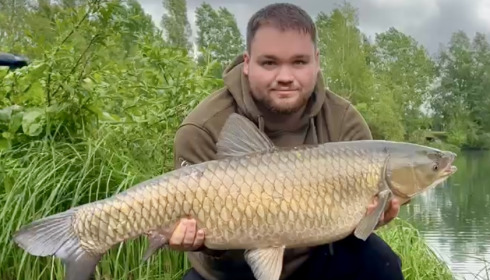 A 33 lb grass carp from Cerises, May 2026