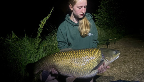 A 45 lb grass carp from Cerises, Aug 2026