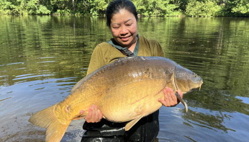 A 41 lb carp from Bears Lake, The first of a brace of 40s, May 2026