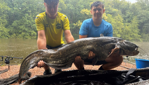 A 74 lb catfish from Bears Lake, May 2026