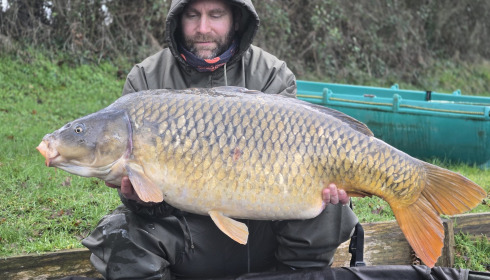 A 47 lb carp from Carrouge, Feb 2026