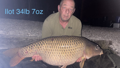 A 34 lb 7 oz carp from Ilot, Sep 2026