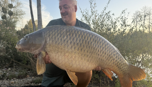 A 55 lb carp from Grandes Cimes, Biggest of the week 55lb, Aug 2026