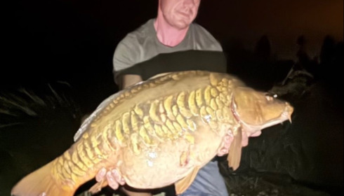 A 35 lb carp from Grandes Cimes, Buschell, Jul 2026