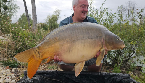 A 42 lb carp from Grandes Cimes, Chris Marchant, Aug 2026