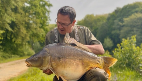 A 39 lb carp from Carp House, mirror carp, Apr 2026