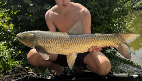 A 18 lb grass carp from Le Repaire, Noah Dunn, Aug 2026