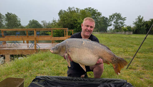 A 36 lb carp from Duquesne, May 2026