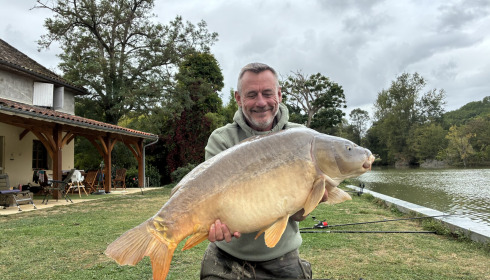 A 37 lb 6 oz carp from Mas Bas Main Lake, Andrew Budgen, Sep 2026