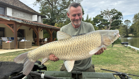 A 34 lb 4 oz grass carp from Mas Bas Main Lake, Andrew Budgen, Sep 2026