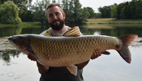 A 53 lb grass carp from Beaurepaire, James 53lb grass carp, Jul 2026