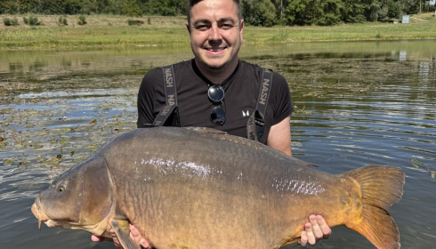 A 68 lb carp from Beaurepaire, Biggest carp in the lake, Aug 2026