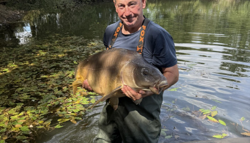 A 38 lb carp from Old Oaks, Aug 2026
